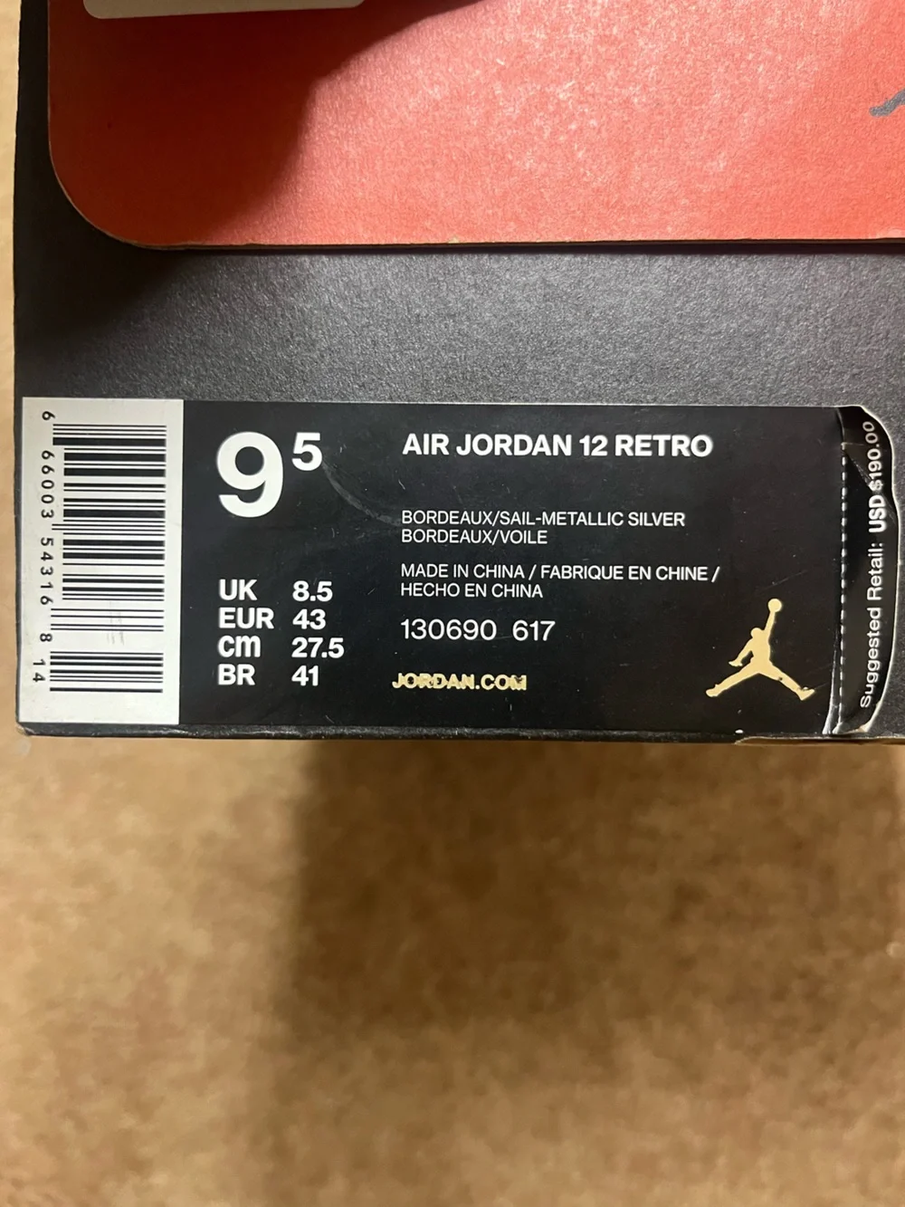 Jordan size air